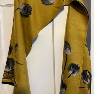 Floral Mustard and Black Scarf